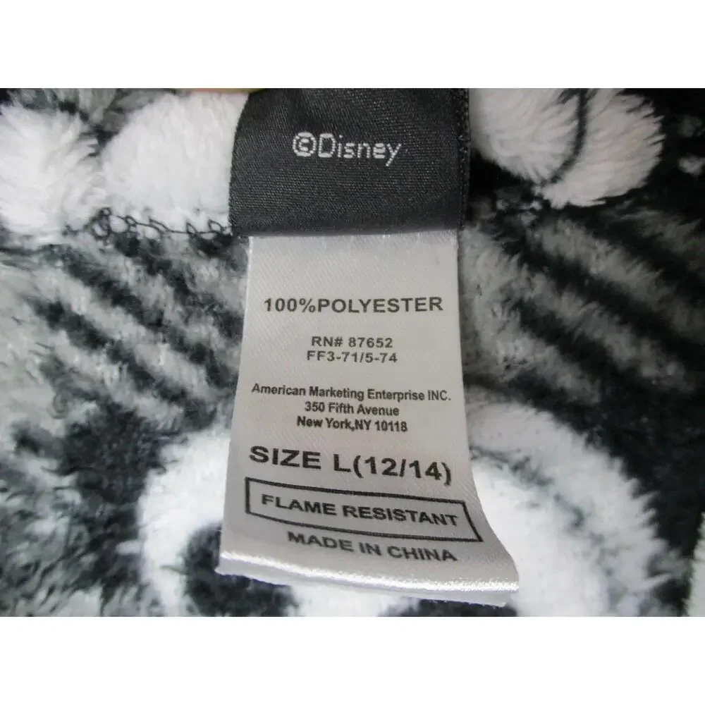 Disney Black Patterned Trendy Cozy Patterned Robe Size‎ Large 12/14
